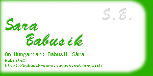 sara babusik business card